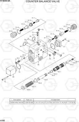 4160 COUNTER BALANCE VALVE R180W-9A, Hyundai