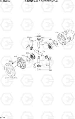 5110 FRONT AXLE DIFFERENTIAL R180W-9A, Hyundai