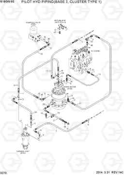 3270 PILOT HYD PIPING(BASE 3, CLUSTER TYPE 1) R180W-9S, Hyundai