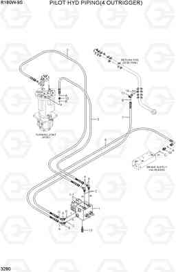 3280 PILOT HYD PIPING(4 OUTRIGGER) R180W-9S, Hyundai