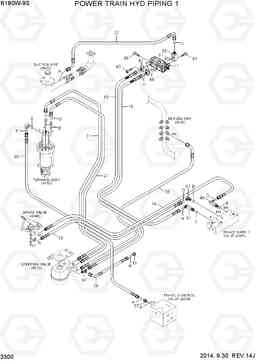 3300 POWER TRAIN HYD PIPING 1 R180W-9S, Hyundai