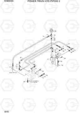 3310 POWER TRAIN HYD PIPING 2 R180W-9S, Hyundai