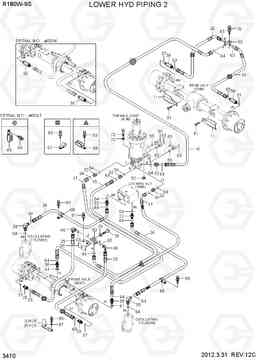 3410 LOWER HYD PIPING 2 R180W-9S, Hyundai