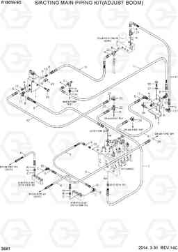 3641 S/ACTING MAIN PIPING KIT(ADJUST BOOM) R180W-9S, Hyundai