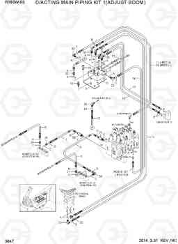 3647 D/ACTING MAIN PIPING KIT 1(ADJUST BOOM) R180W-9S, Hyundai