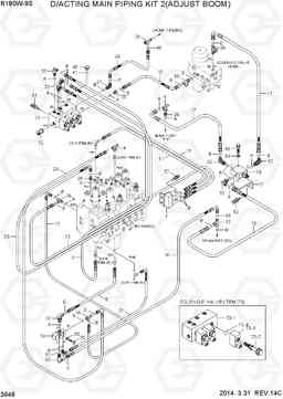 3648 D/ACTING MAIN PIPING KIT 2(ADJUST BOOM) R180W-9S, Hyundai