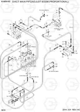 3810 D/ACT MAIN PIP2(AD BOOM,PROPORTIONAL) R180W-9S, Hyundai