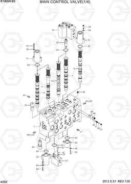 4050 MAIN CONTROL VALVE(1/4) R180W-9S, Hyundai