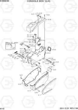 6110 CONSOLE BOX 1(LH) R180W-9S, Hyundai