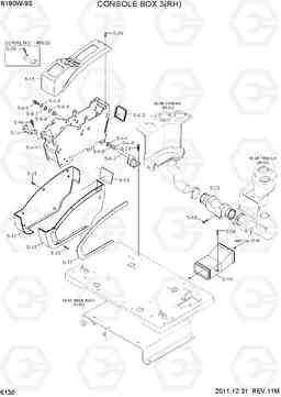 6130 CONSOLE BOX 3(RH) R180W-9S, Hyundai