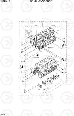 9050 CRANKCASE ASSY R180W-9S, Hyundai