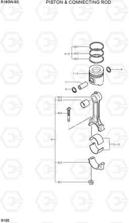 9100 PISTON & CONNECTING ROD R180W-9S, Hyundai