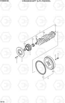 9110 CRANKSHAFT & FLYWHEEL R180W-9S, Hyundai