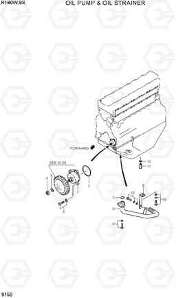 9150 OIL PUMP & OIL STRAINER R180W-9S, Hyundai