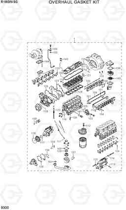 9300 OVERHAUL GASKET KIT R180W-9S, Hyundai