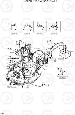 2050 UPPER HYDRAULIC PIPING 1 R200LC, Hyundai