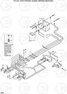 2061 PILOT HYD PIPING 2(ONE SPEED MOTOR) R200LC, Hyundai