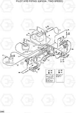2065 PILOT HYD PIPING 3(#1034-, TWO SPEED) R200LC, Hyundai