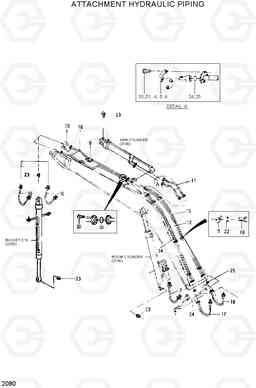 2080 ATTACHMENT HYDRAULIC PIPING R200LC, Hyundai