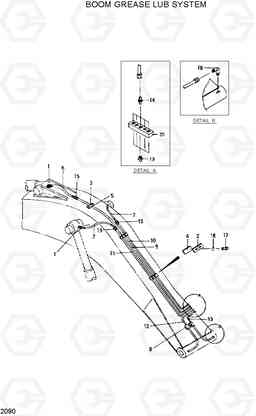 2090 BOOM GREASE LUB SYSTEM R200LC, Hyundai