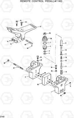 2140 REMOTE CONTROL PEDAL(-#1140) R200LC, Hyundai