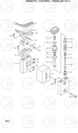 2141 REMOTE CONTROL PEDAL(#1141-) R200LC, Hyundai