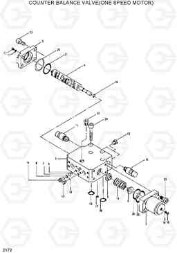 2172 COUNTER BLANCE VALVE(ONE SPEED MOTOR) R200LC, Hyundai