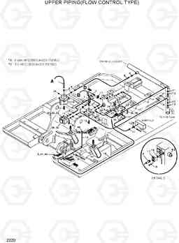 2220 UPPER PIPING(FLOW CONTROL TYPE) R200LC, Hyundai