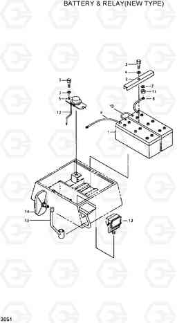 3051 BATTERY & RELAY(NEW TYPE) R200LC, Hyundai