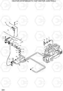 3061 HEATER SYSTEM(WITH HOT WATER CONTROL) R200LC, Hyundai