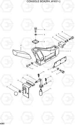 4081 CONSOLE BOX (RH, #1631-) R200LC, Hyundai