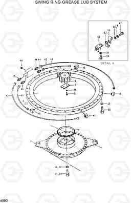 4090 SWING RING GREASE LUB SYSTEM R200LC, Hyundai