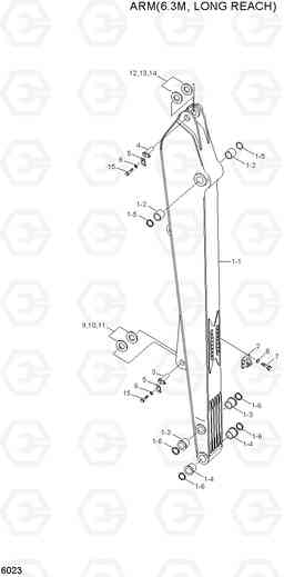 6023 ARM(6.3M, LONG REACH) R200LC, Hyundai