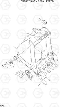 6040 BUCKET(0.87㎥ PCSA HEAPED) R200LC, Hyundai