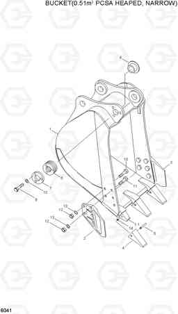 6041 BUCKET(0.51㎥ PCSA HEAPED, NARROW) R200LC, Hyundai