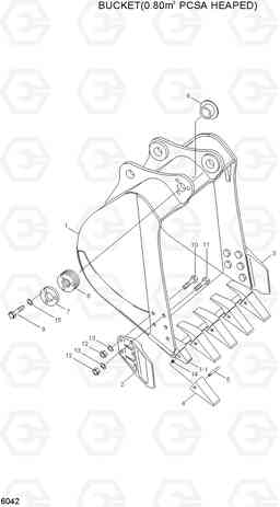 6042 BUCKET(0.80㎥ PCSA HEAPED) R200LC, Hyundai