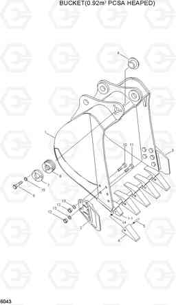 6043 BUCKET(0.92㎥ PCSA HEAPED) R200LC, Hyundai