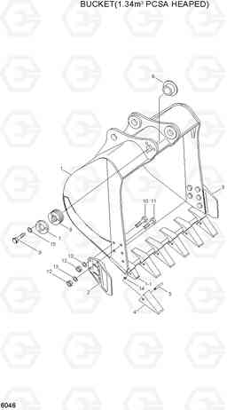 6046 BUCKET(1.34㎥ PCSA HEAPED) R200LC, Hyundai