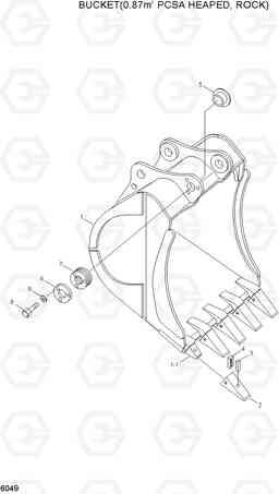 6049 BUCKET(0.87㎥ PCSA HEAPED, ROCK) R200LC, Hyundai