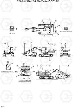 7021 DECALS(R200LC/R210LC/LONG REACH) R200LC, Hyundai