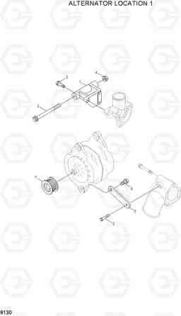 8130 ALTERNATOR LOCATION 1 R200LC, Hyundai