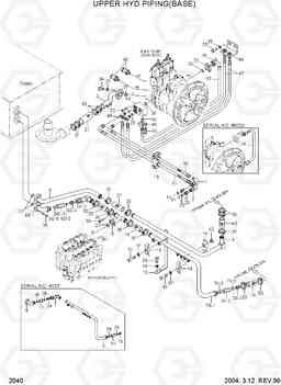 2040 UPPER HYD PIPING(BASE) R200NLC-3, Hyundai