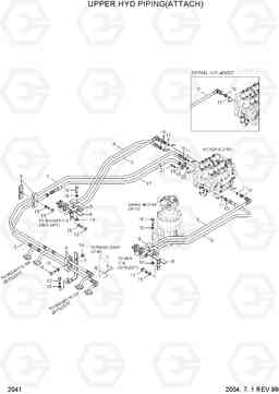 2041 UPPER HYD PIPING(ATTACH) R200NLC-3, Hyundai