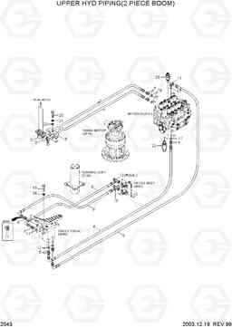 2043 UPPER HYD PIPING(2 PIECE BOOM) R200NLC-3, Hyundai