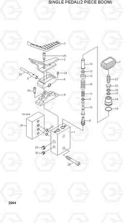 2044 SINGLE PEDAL(2 PIECE BOOM) R200NLC-3, Hyundai