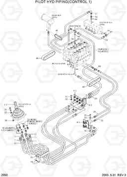 2050 PILOT HYD PIPING(CONTROL 1) R200NLC-3, Hyundai