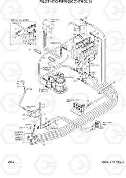 2052 PILOT HYD PIPING(CONTROL 3) R200NLC-3, Hyundai