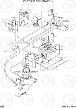 2054 PILOT HYD PIPING(BASE 1) R200NLC-3, Hyundai