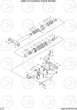 2171 ARM CYLINDER(2 PIECE BOOM) R200NLC-3, Hyundai