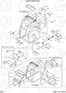 4052 CAB ASSY(2/3) R200NLC-3, Hyundai